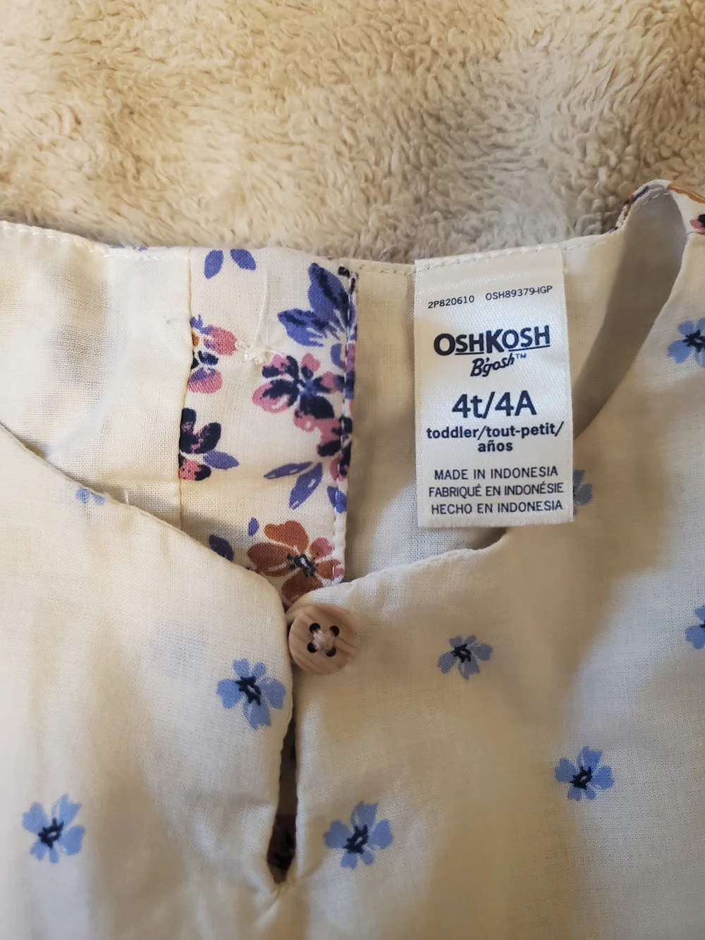 OshKosh B'gosh Cream Dress with Floral Accents